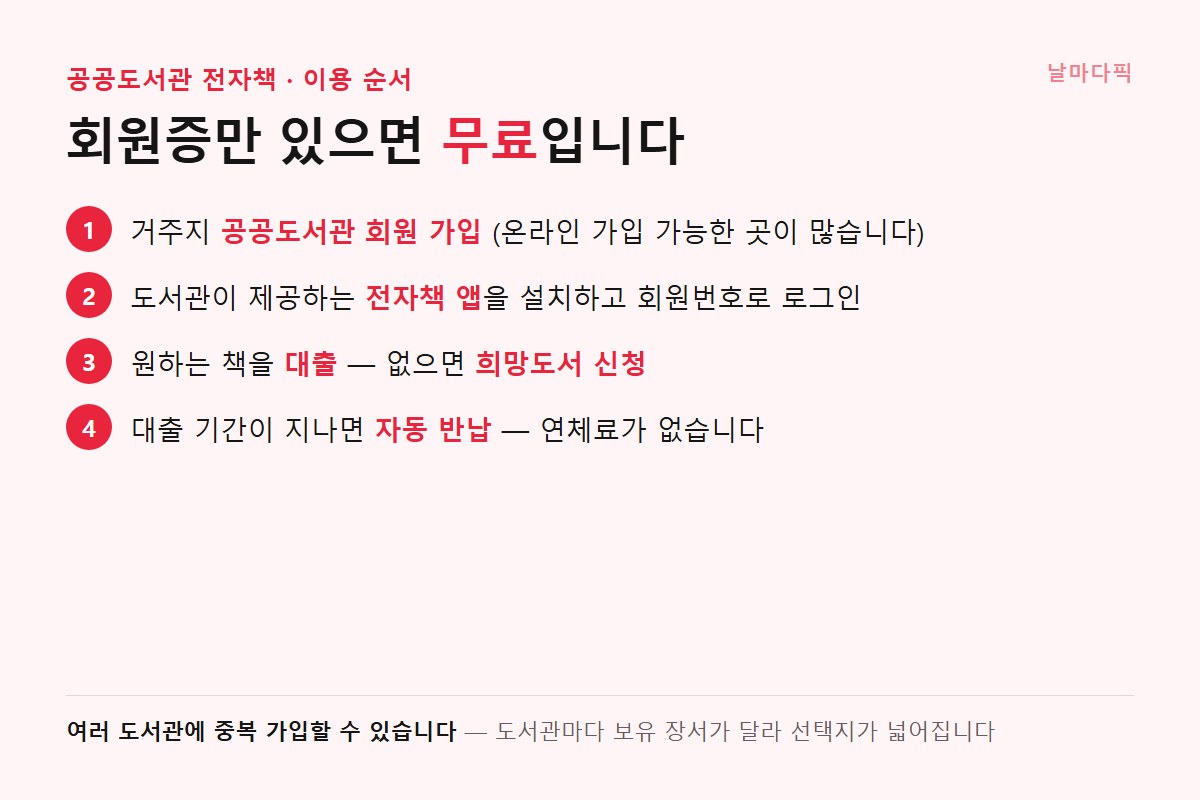 도서관 전자책 이용 4단계
