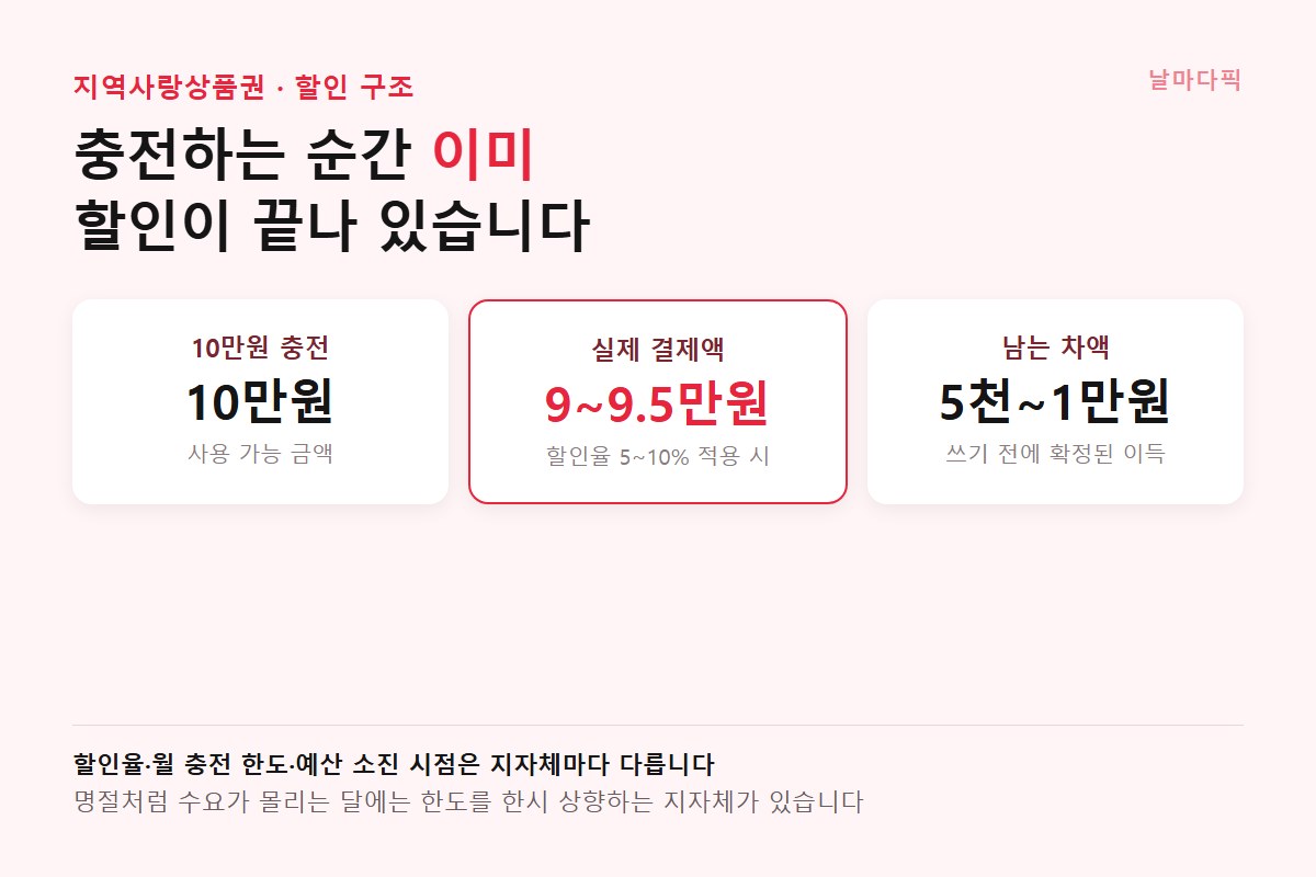 지역사랑상품권 충전 시 할인 구조