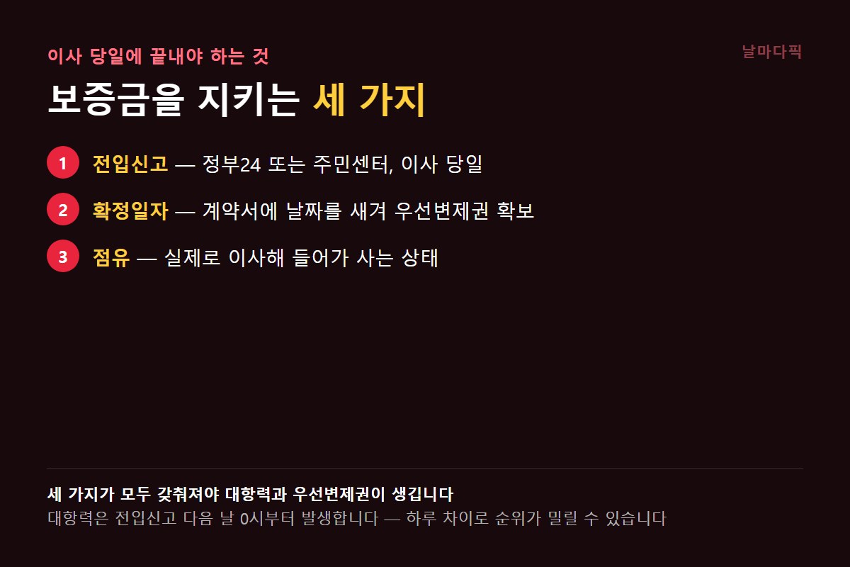 보증금을 지키는 세 가지 요건