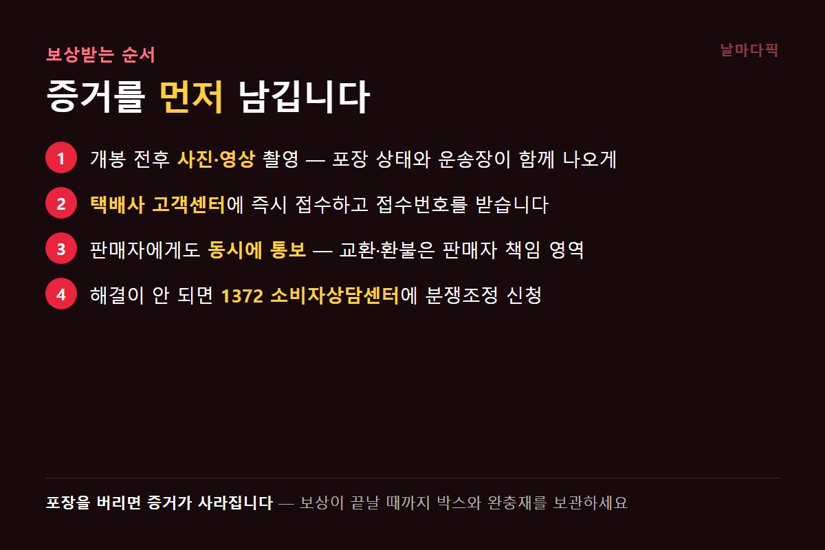 택배 사고 보상 4단계