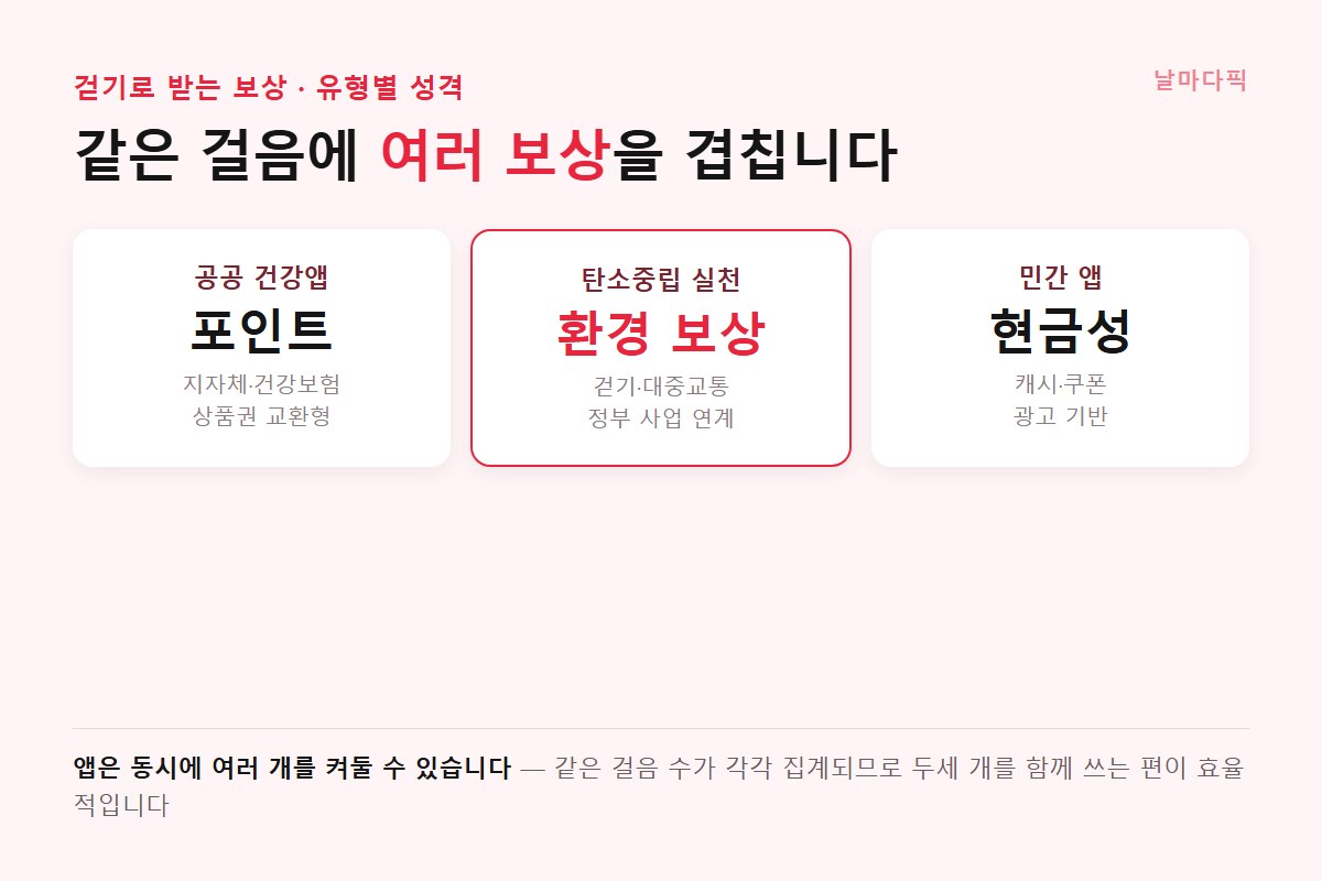 걷기 보상 앱 유형별 성격