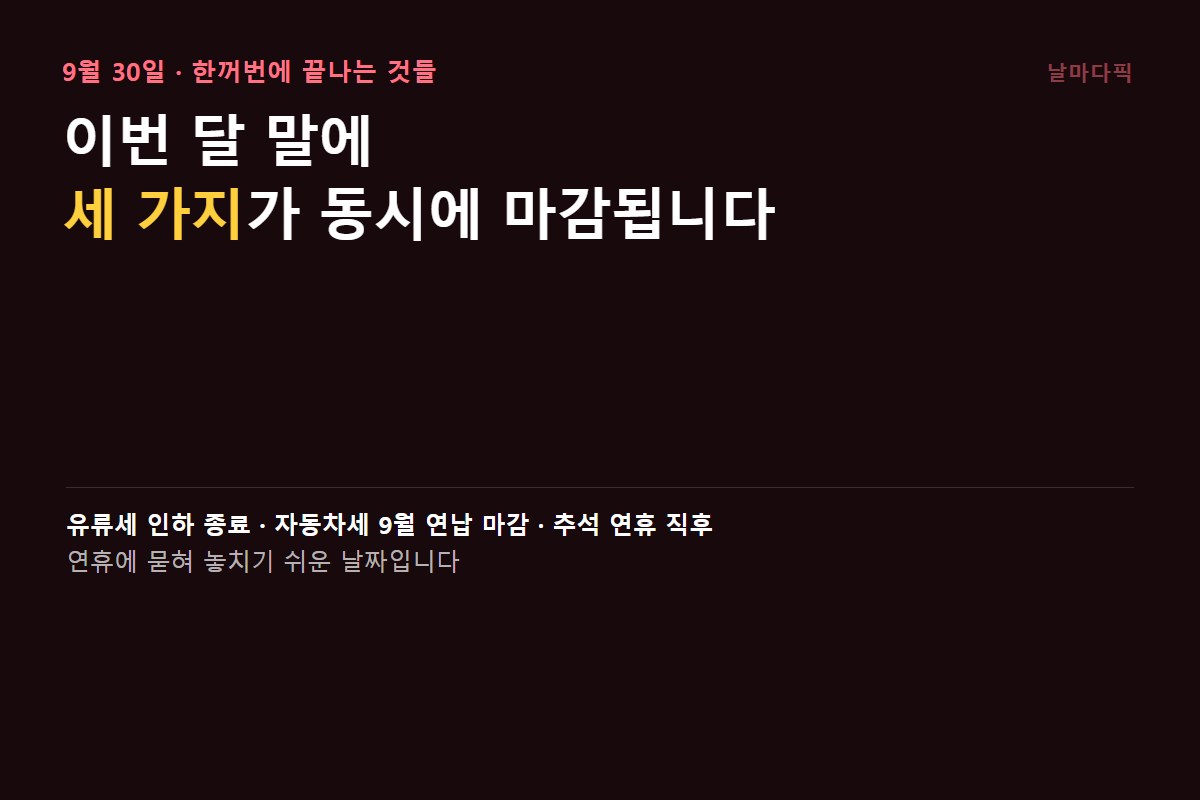 9월 30일 마감 항목 정리